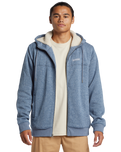 The Quiksilver Mens Cypress Keller Zip Hoodie in Flint Stone Heather