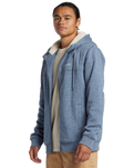 The Quiksilver Mens Cypress Keller Zip Hoodie in Flint Stone Heather