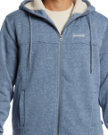 The Quiksilver Mens Cypress Keller Zip Hoodie in Flint Stone Heather