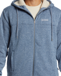 The Quiksilver Mens Cypress Keller Zip Hoodie in Flint Stone Heather