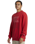 The Quiksilver Mens Griffin Crew Sweatshirt in Salsa