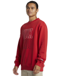 The Quiksilver Mens Griffin Crew Sweatshirt in Salsa