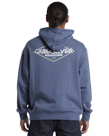 The Quiksilver Mens Omni Sign Hoodie in Vintage Indigo