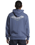 The Quiksilver Mens Omni Sign Hoodie in Vintage Indigo