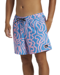 The Quiksilver Mens Surfsilk Volley Shorts in Prism Pink