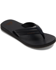 The Quiksilver Mens Carver Natural Flip Flops in Black & Brown