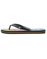 The Quiksilver Mens Molokai Wordblock Flip Flops in Black, Blue & Pink