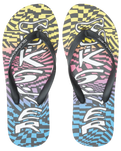 The Quiksilver Mens Molokai Wordblock Flip Flops in Black, Blue & Pink