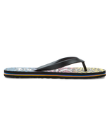 The Quiksilver Mens Molokai Wordblock Flip Flops in Black, Blue & Pink