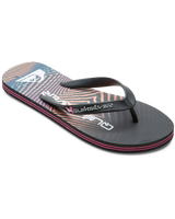 The Quiksilver Mens Molokai Wordblock Flip Flops in Black & Pink