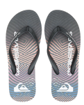 The Quiksilver Mens Molokai Wordblock Flip Flops in Black & Pink