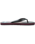 The Quiksilver Mens Molokai Wordblock Flip Flops in Black & Pink