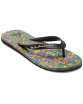 The Quiksilver Mens Molokai Recycled Flip Flops in Black & Blue