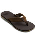 The Quiksilver Mens Carver Suede Recycled Flip Flops in Brown