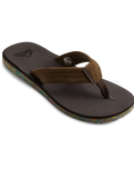 The Quiksilver Mens Carver Suede Recycled Flip Flops in Brown