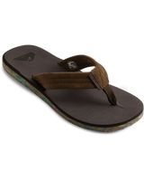 The Quiksilver Mens Carver Suede Recycled Flip Flops in Brown