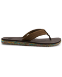 The Quiksilver Mens Carver Suede Recycled Flip Flops in Brown