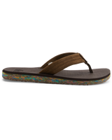 The Quiksilver Mens Carver Suede Recycled Flip Flops in Brown