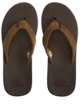 The Quiksilver Mens Carver Suede Recycled Flip Flops in Brown