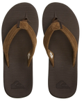 The Quiksilver Mens Carver Suede Recycled Flip Flops in Brown