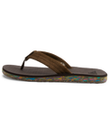 The Quiksilver Mens Carver Suede Recycled Flip Flops in Brown