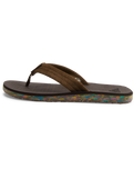 The Quiksilver Mens Carver Suede Recycled Flip Flops in Brown