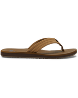 The Quiksilver Mens Carver Suede Core Flip Flops in Tan