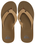 The Quiksilver Mens Carver Suede Core Flip Flops in Tan