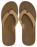 The Quiksilver Mens Carver Suede Core Flip Flops in Tan