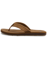 The Quiksilver Mens Carver Suede Core Flip Flops in Tan