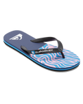 The Quiksilver Mens Molokai Art II Flip Flops in Black, Blue & Pink