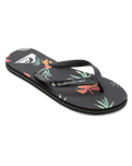 The Quiksilver Mens Molokai Art II Flip Flops in Black, Orange & Green