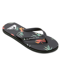 The Quiksilver Mens Molokai Art II Flip Flops in Black, Orange & Green