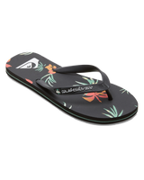 The Quiksilver Mens Molokai Art II Flip Flops in Black, Orange & Green