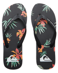 The Quiksilver Mens Molokai Art II Flip Flops in Black, Orange & Green