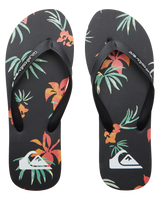 The Quiksilver Mens Molokai Art II Flip Flops in Black, Orange & Green