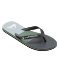 The Quiksilver Mens Molokai Stripe Flip Flops in Black, Grey & Green