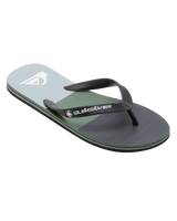 The Quiksilver Mens Molokai Stripe Flip Flops in Black, Grey & Green