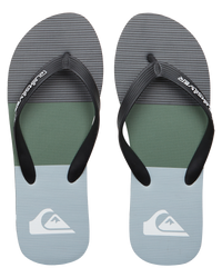 The Quiksilver Mens Molokai Stripe Flip Flops in Black, Grey & Green