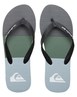 The Quiksilver Mens Molokai Stripe Flip Flops in Black, Grey & Green