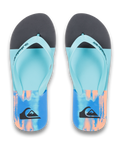 The Quiksilver Mens Molokai Stripe 25 Flip Flops in Nebulas Blue Bloomfade