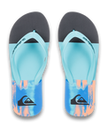 The Quiksilver Mens Molokai Stripe 25 Flip Flops in Nebulas Blue Bloomfade