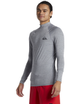 The Quiksilver Everyday Long Sleeved Rash Vest in Quarry Heather