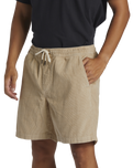 The Quiksilver Mens Taxer Cord Walkshorts in Plaza Taupe