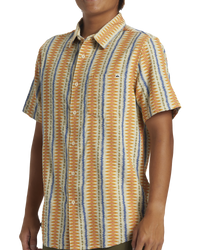 The Quiksilver Mens Vibrations Classic Shirt in Oyster White