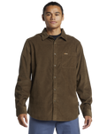 The Quiksilver Mens Smoke Trail Corduroy Shirt in Canteen