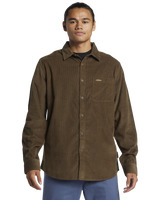 The Quiksilver Mens Smoke Trail Corduroy Shirt in Canteen