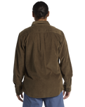 The Quiksilver Mens Smoke Trail Corduroy Shirt in Canteen