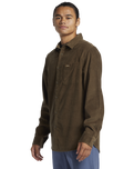 The Quiksilver Mens Smoke Trail Corduroy Shirt in Canteen