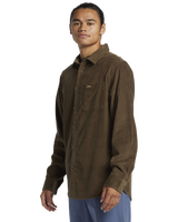 The Quiksilver Mens Smoke Trail Corduroy Shirt in Canteen